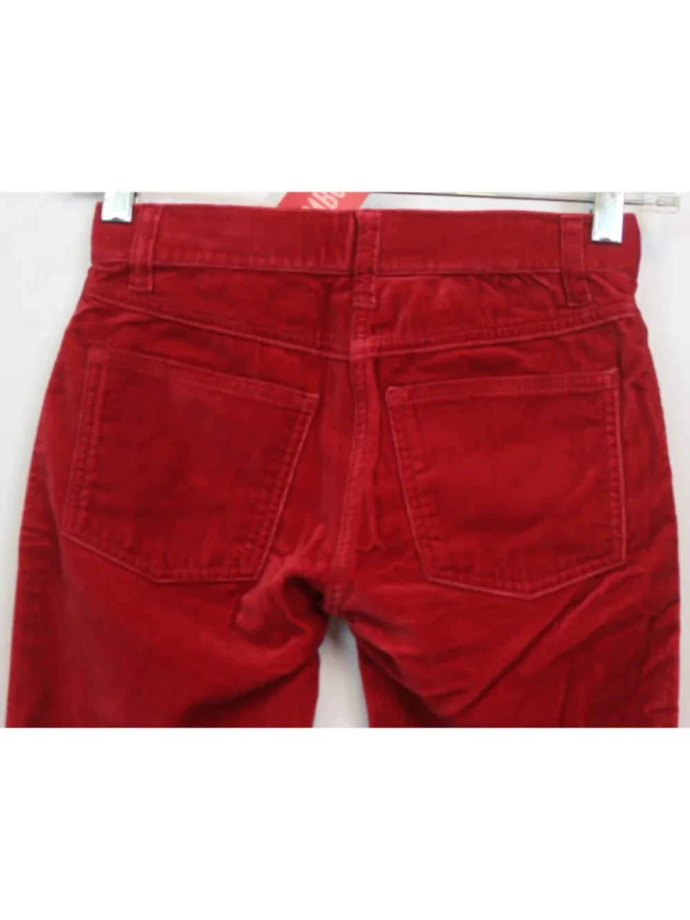 2007 Gymboree Glamour Kitty Red Velour Pants sz 9 Bow Pockets Flare Velvet Adjus